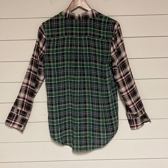 Equipment Femme Colorblock Plaid Silk Button Down Shirt - Picture 5 of 12